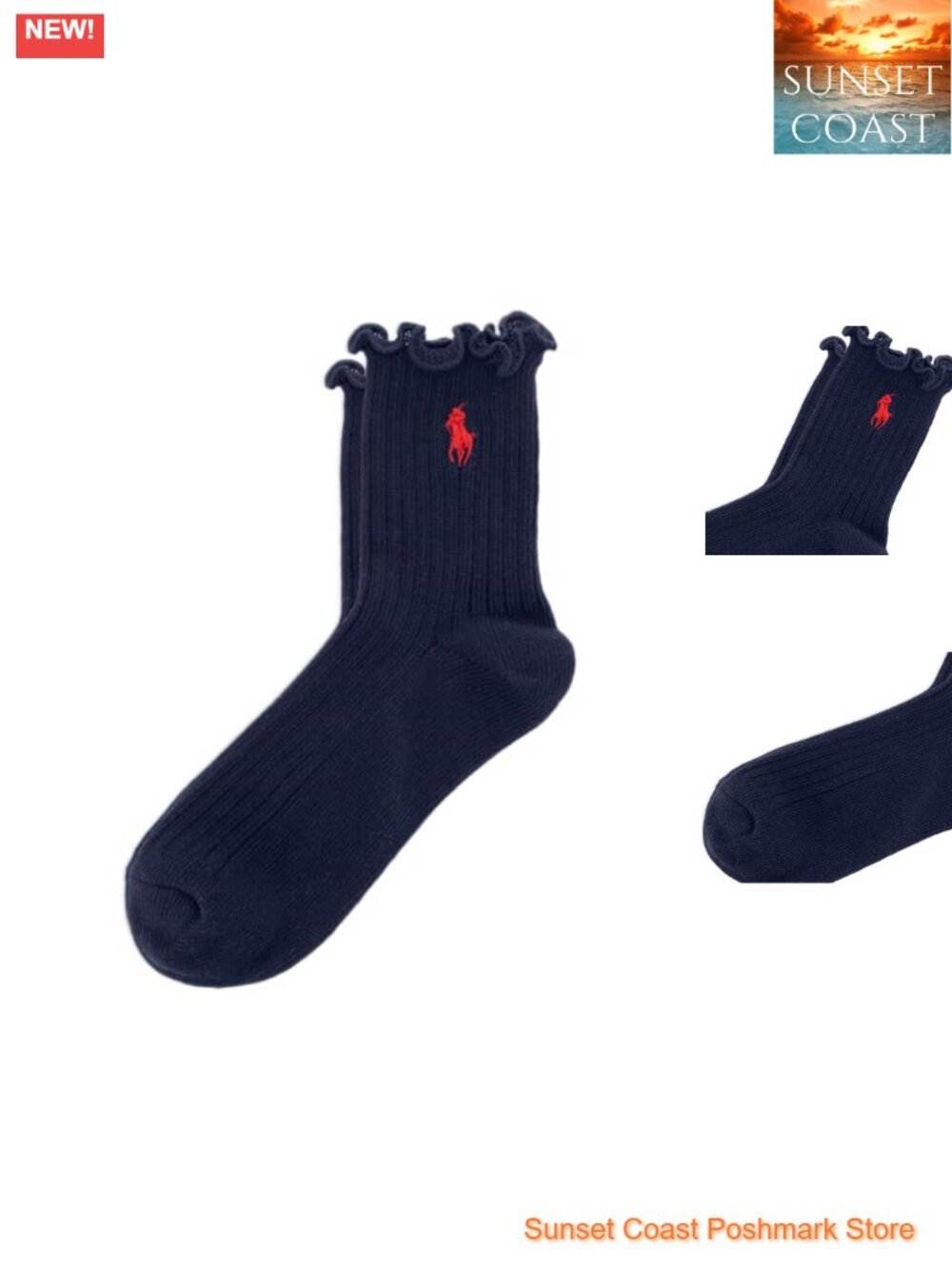 Lettuce Edge Cotton Ruffle Ankle Socks Rib Knit 1 Pair
